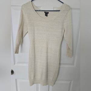 Rue 21 Cream Long Length Sweater